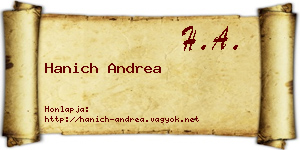 Hanich Andrea névjegykártya